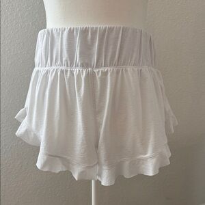 FP Movement by Free People High Waist White Ruffle Shorts